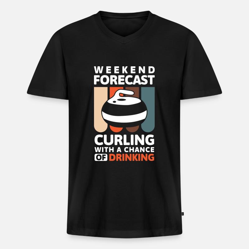 Curling Eiskalt Wischen - Männer Premium Bio T-Shirt mit V-Ausschnitt - Schwarz