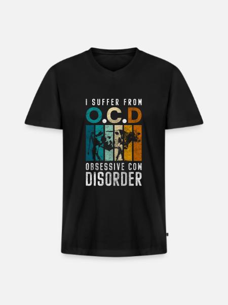Ko Dyr Ko Pletter Græsningsdyr - Premium økologisk T-shirt med V-hals til mænd - sort