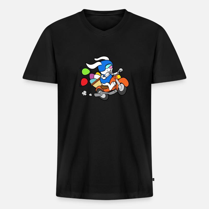 Easter easter bunny - Men's Premium Organic T-shirt with V-neck - black