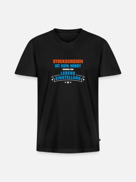 Stockschießen Sportart - Männer Premium Bio T-Shirt mit V-Ausschnitt - Schwarz