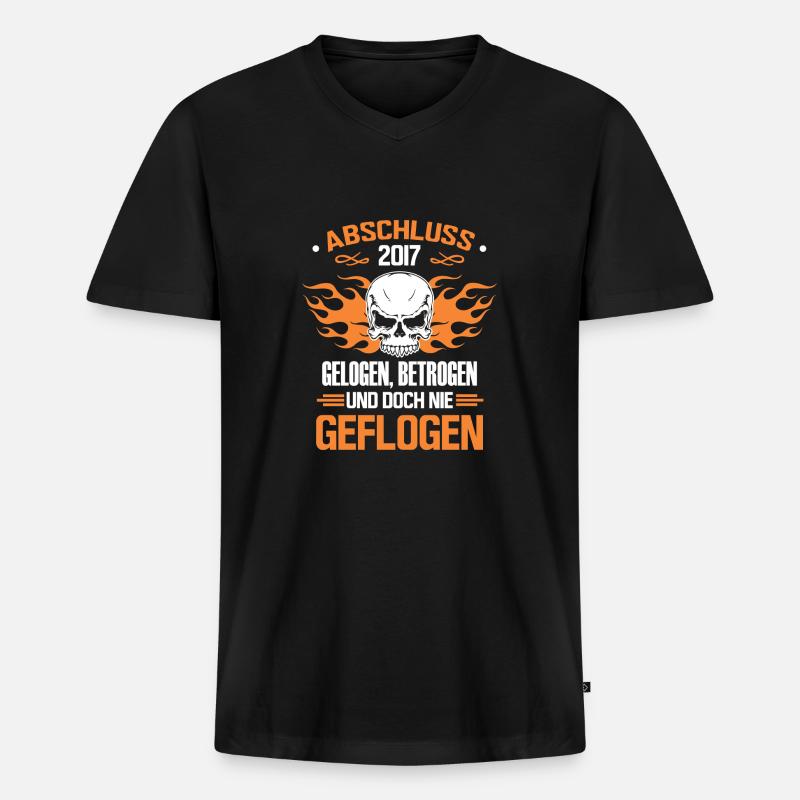 abschluss abitur 2017 - Männer Premium Bio T-Shirt mit V-Ausschnitt - Schwarz