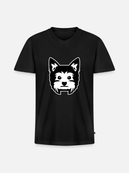 Yorkshire Terrier - Männer Premium Bio T-Shirt mit V-Ausschnitt - Schwarz
