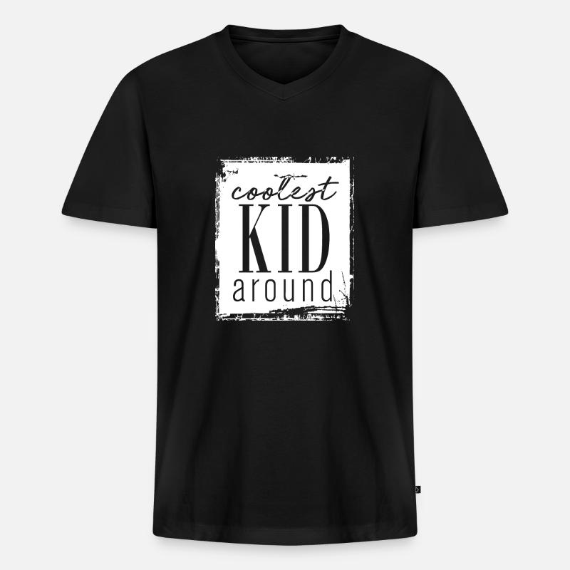 Coolest Kid around - Männer Premium Bio T-Shirt mit V-Ausschnitt - Schwarz