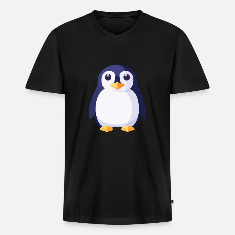 Pinguine schwarz weis - Männer Premium Bio T-Shirt mit V-Ausschnitt - Schwarz