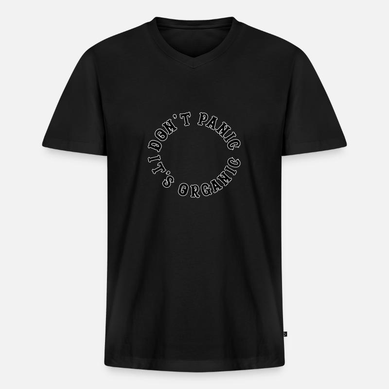 Dont Panic its Organic - Männer Premium Bio T-Shirt mit V-Ausschnitt - Schwarz