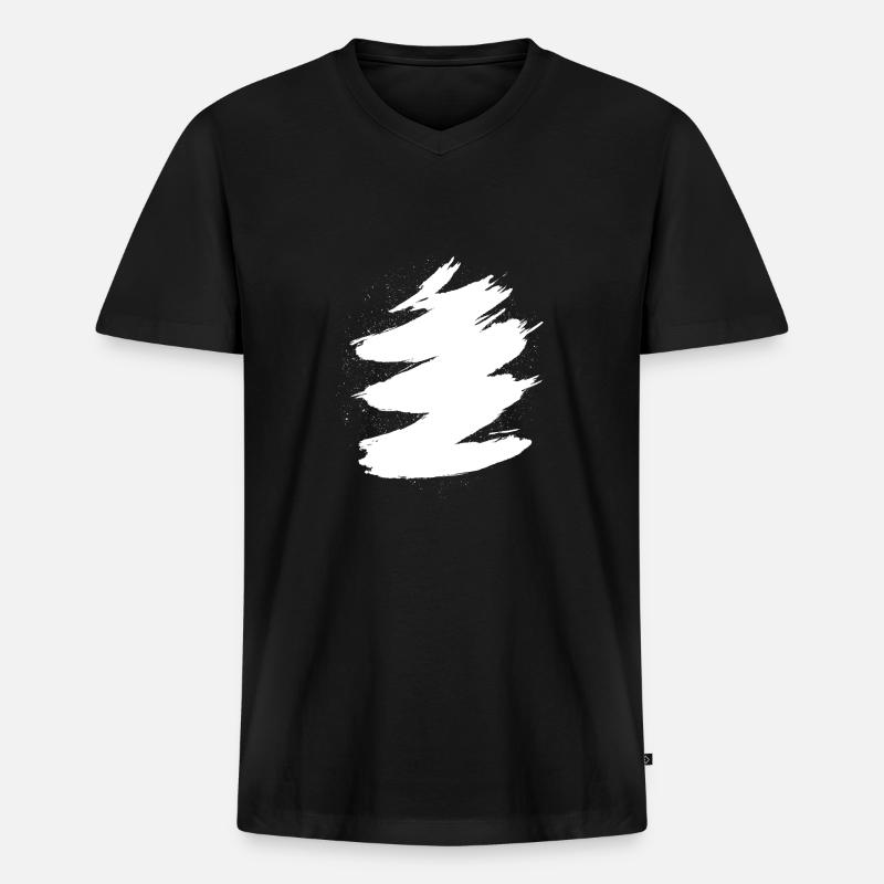 Pinselstriche - Männer Premium Bio T-Shirt mit V-Ausschnitt - Schwarz