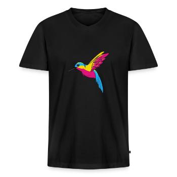 Pansexual Stolz Lustige Designfarben von PANSEXUAL - Männer Premium Bio T-Shirt mit V-Ausschnitt - Schwarz - Vorne - Nico (187cm)