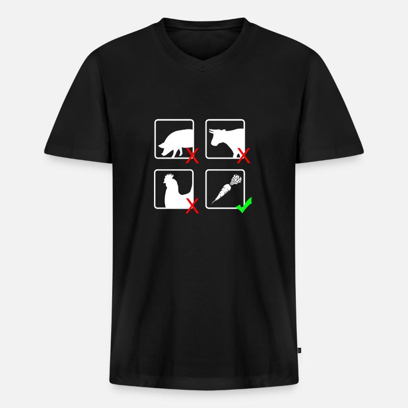 Karotte - Männer Premium Bio T-Shirt mit V-Ausschnitt - Schwarz