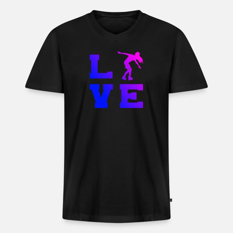 Rollschuhlaufen Roller Skating Rollschuh - Männer Premium Bio T-Shirt mit V-Ausschnitt - Schwarz