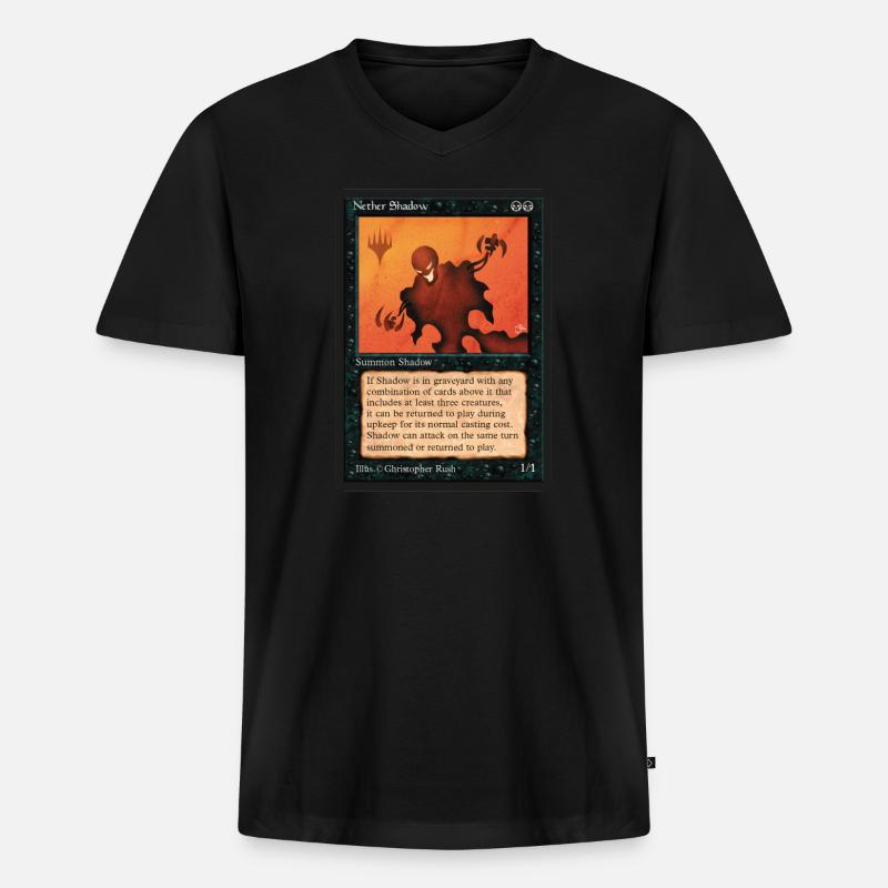 Mappa di gioco di Magic: The Gathering di Nether Shadow - Maglietta ecologica premium da uomo con scollo a V - nero