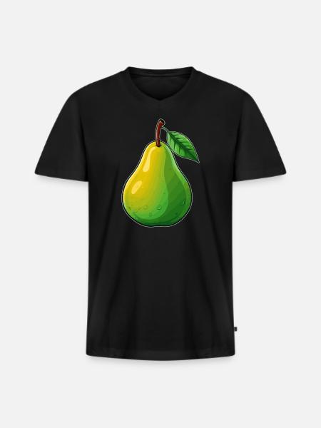 A pear - Men's Premium Organic T-shirt with V-neck - black