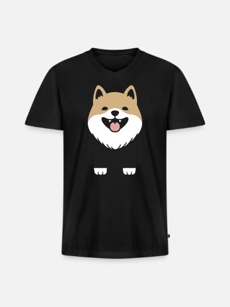 Shikoku - Men's Premium Organic T-shirt with V-neck - black