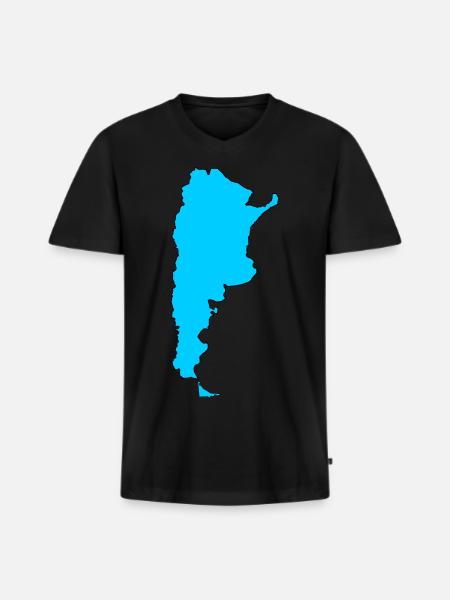 Argentina Map - Men's Premium Organic T-shirt with V-neck - black
