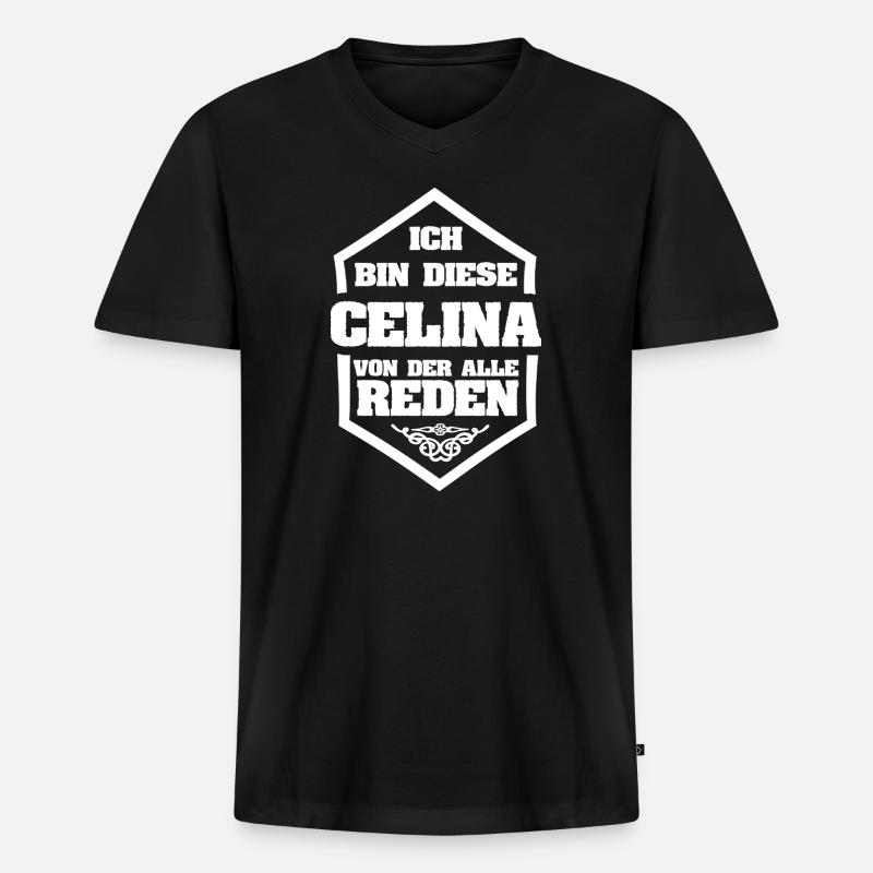 Celina als Rufname - Männer Premium Bio T-Shirt mit V-Ausschnitt - Schwarz