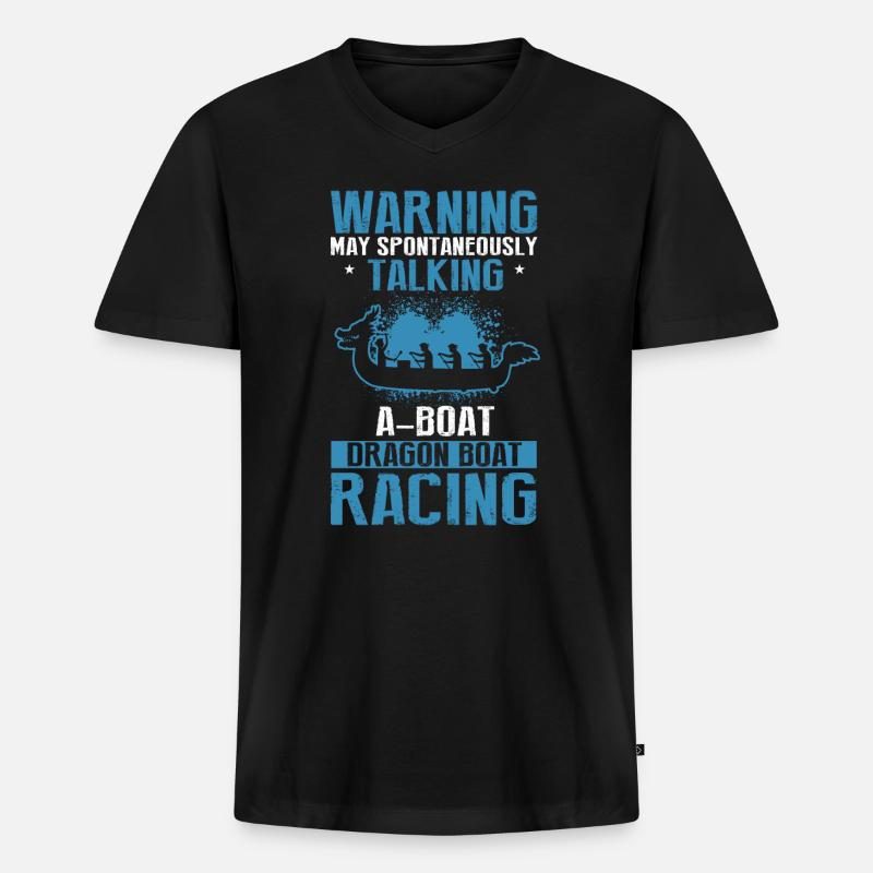 Drachenboot Trainer und Drachenboot - Männer Premium Bio T-Shirt mit V-Ausschnitt - Schwarz