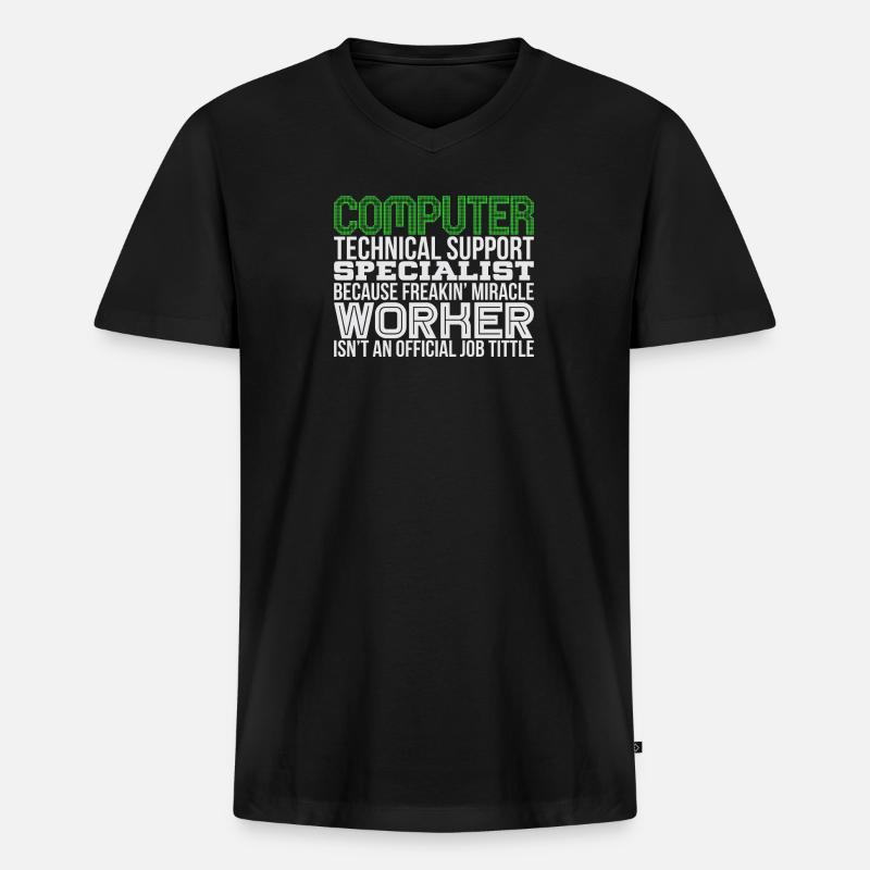 Techniker ( IT ) - Männer Premium Bio T-Shirt mit V-Ausschnitt - Schwarz
