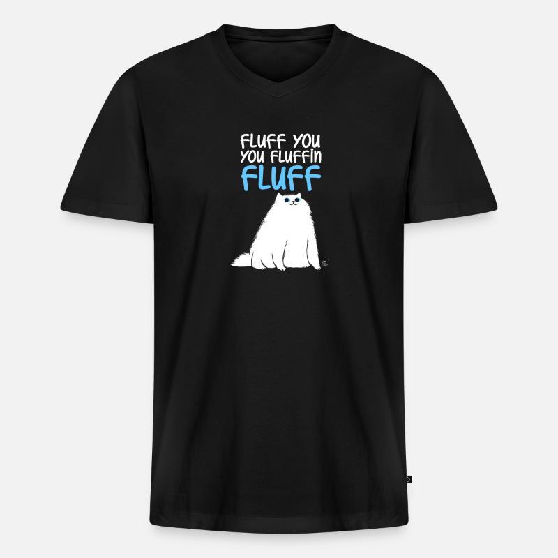 Fluffy Sie fluffin Katze Geschenk - Männer Premium Bio T-Shirt mit V-Ausschnitt - Schwarz