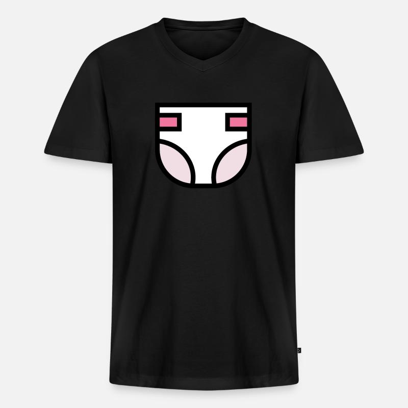 Windel Sehr süße Geschenkidee - Männer Premium Bio T-Shirt mit V-Ausschnitt - Schwarz