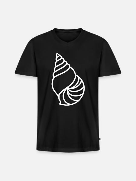 shell - Men's Premium Organic T-shirt with V-neck - black