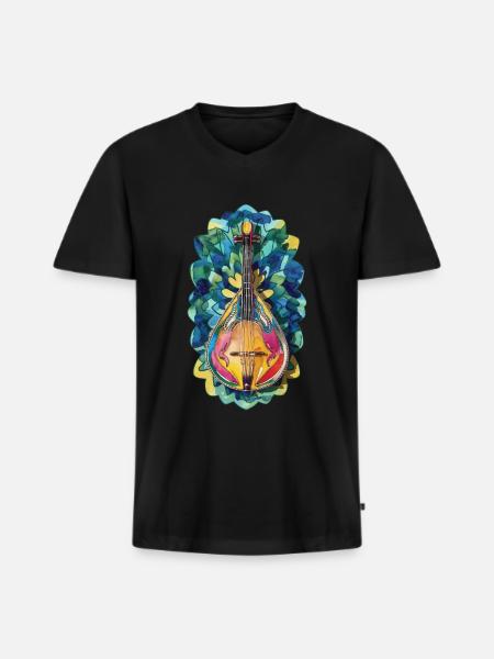 Bodhran - Men's Premium Organic T-shirt with V-neck - black