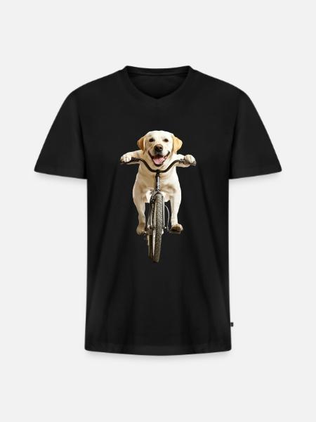 Labrador Retriever - Männer Premium Bio T-Shirt mit V-Ausschnitt - Schwarz