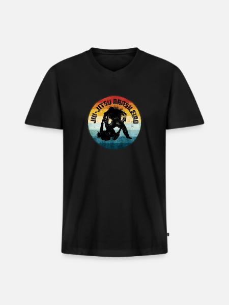 BJJ Brazilian Jiu Jitsu - Men's Premium Organic T-shirt with V-neck - black
