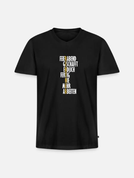 Ruhestand - Männer Premium Bio T-Shirt mit V-Ausschnitt - Schwarz