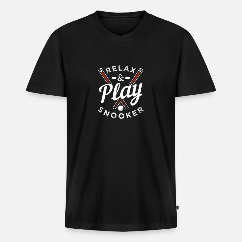 Relax & Play Snooker - Männer Premium Bio T-Shirt mit V-Ausschnitt - Schwarz