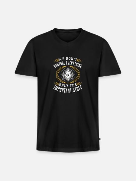 Masonic Eye Secret Society - Men's Premium Organic T-shirt with V-neck - black