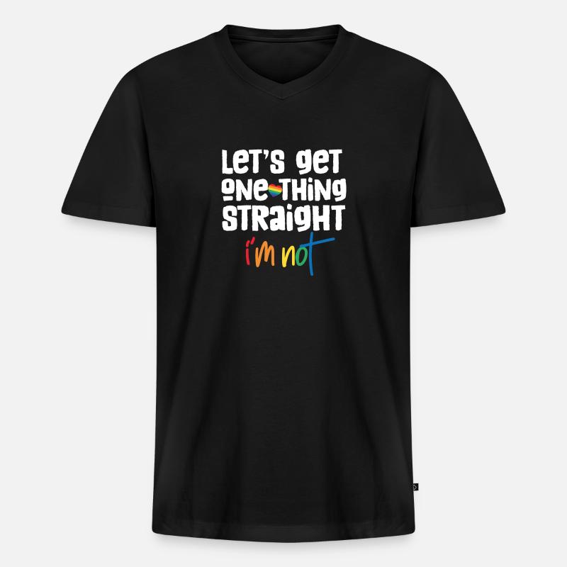Lesbisch Lesbe Outing - Männer Premium Bio T-Shirt mit V-Ausschnitt - Schwarz