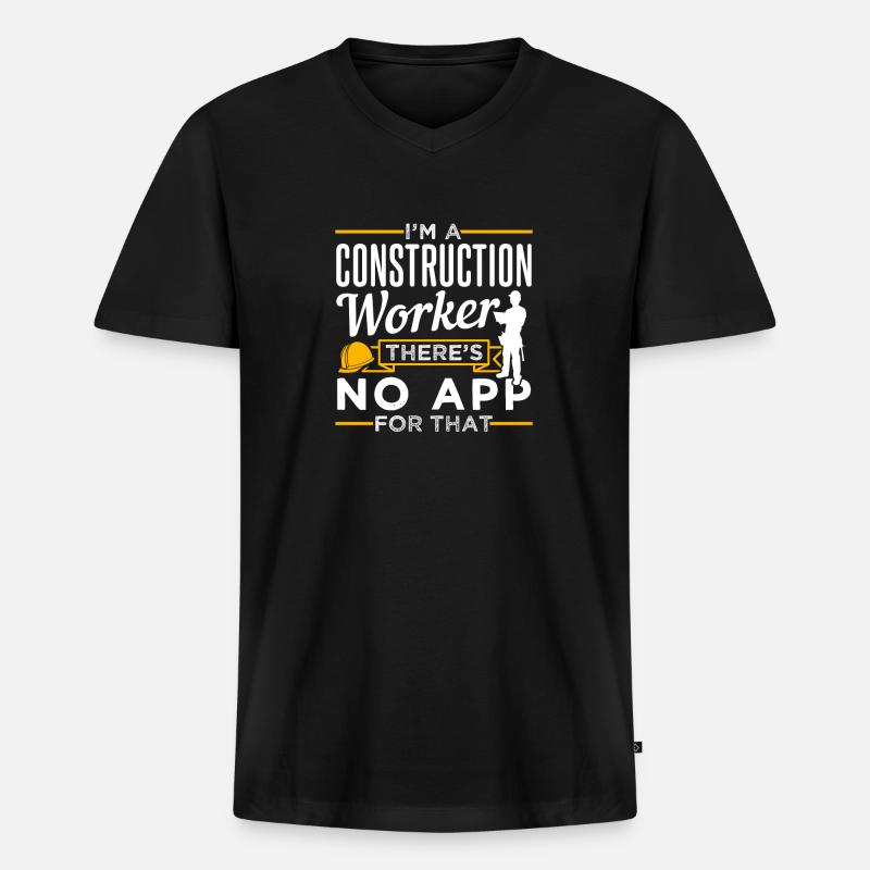 Bauarbeiter Geschenkidee - Männer Premium Bio T-Shirt mit V-Ausschnitt - Schwarz