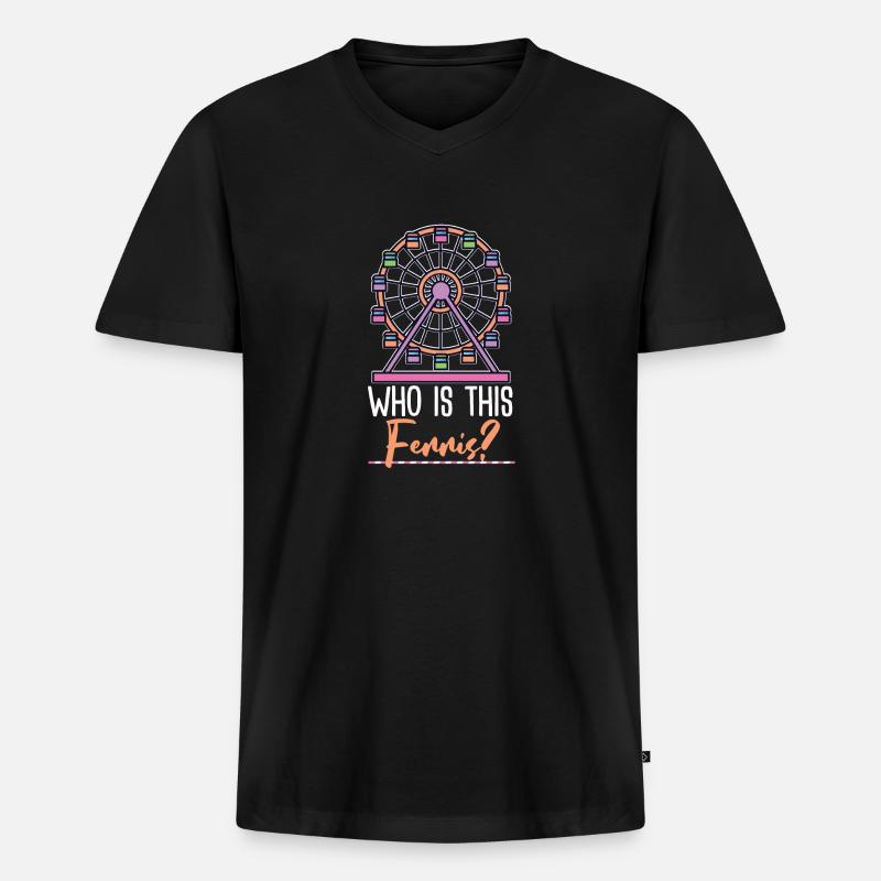 Riesenrad Geschenkidee - Männer Premium Bio T-Shirt mit V-Ausschnitt - Schwarz