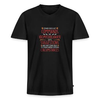 kromfohrlander commande Croco - T-shirt encolure en V Premium bio Homme - noir - Devant - Nico (187cm)