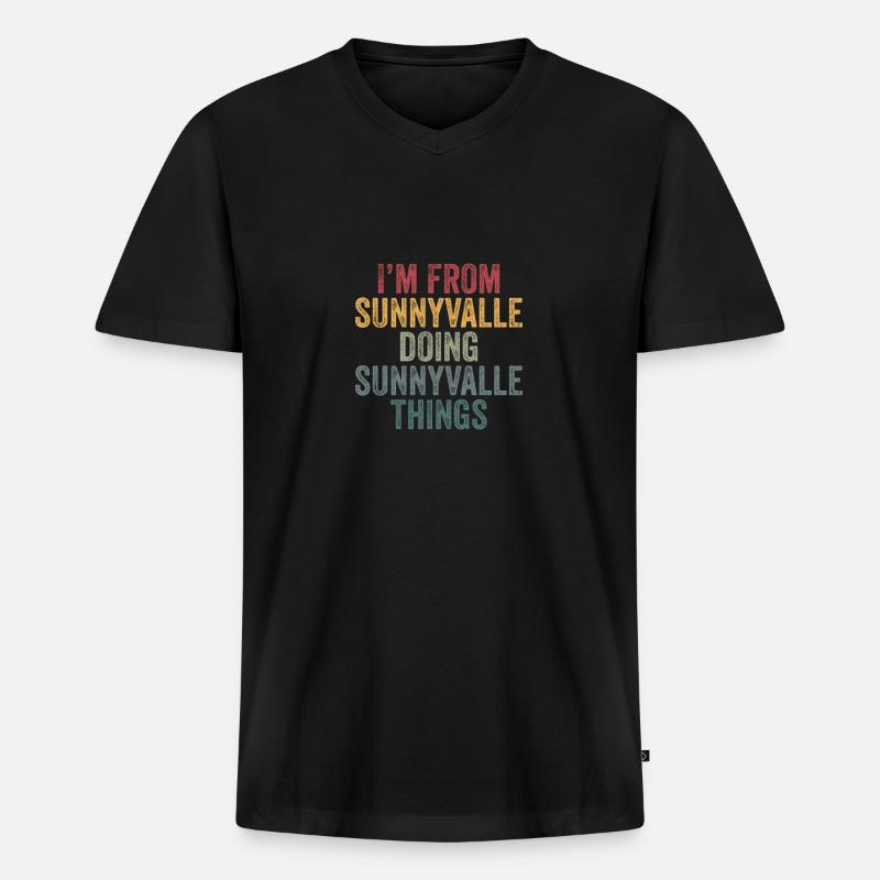 Sunnyvalle things city - Männer Premium Bio T-Shirt mit V-Ausschnitt - Schwarz