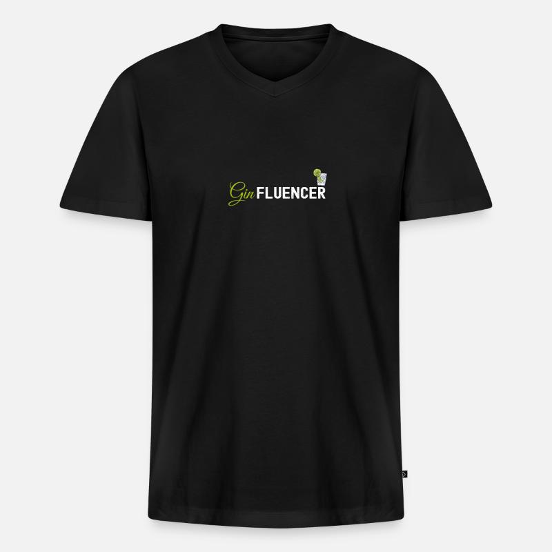 Ginfluencer - Männer Premium Bio T-Shirt mit V-Ausschnitt - Schwarz