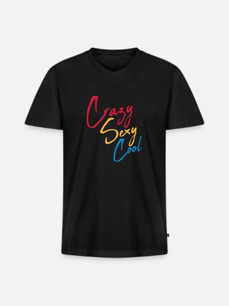 crazy sexy cool design - Men's Premium Organic T-shirt with V-neck - black