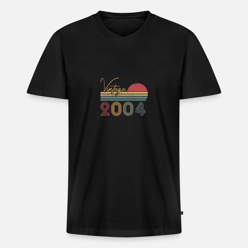 2004 Limited Edition - Männer Premium Bio T-Shirt mit V-Ausschnitt - Schwarz
