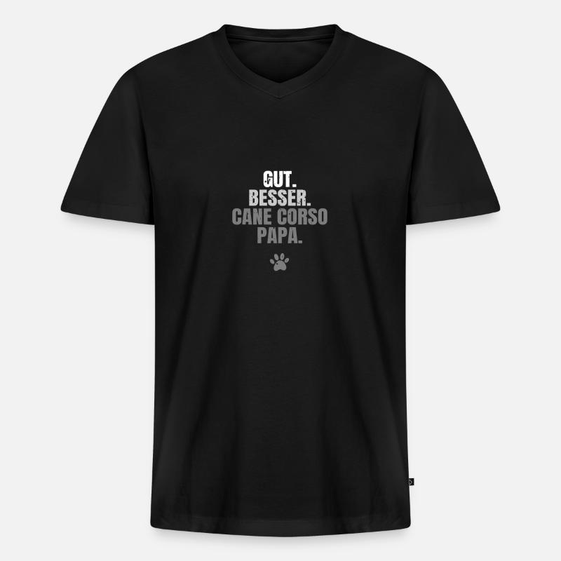 Cane Corso - Männer Premium Bio T-Shirt mit V-Ausschnitt - Schwarz
