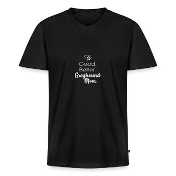 Greyhound - Männer Premium Bio T-Shirt mit V-Ausschnitt - Schwarz - Vorne - Nico (187cm)
