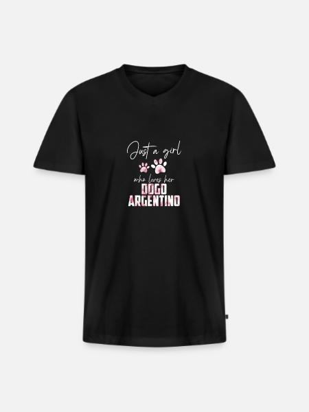 Dogo Argentino - T-shirt encolure en V Premium bio Homme - noir