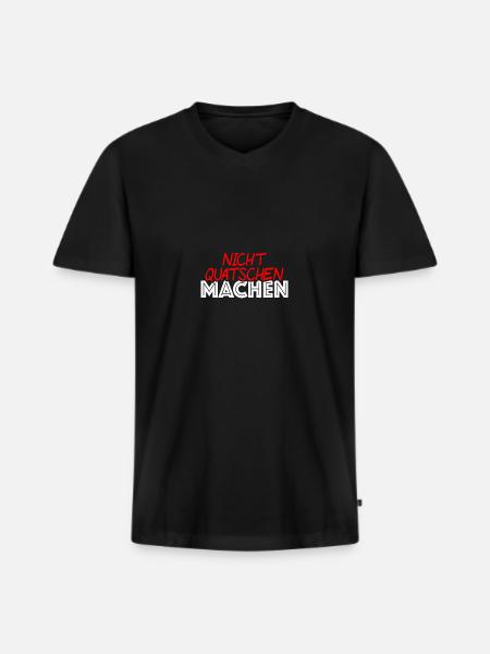 Nicht quatschen machen - Männer Premium Bio T-Shirt mit V-Ausschnitt - Schwarz