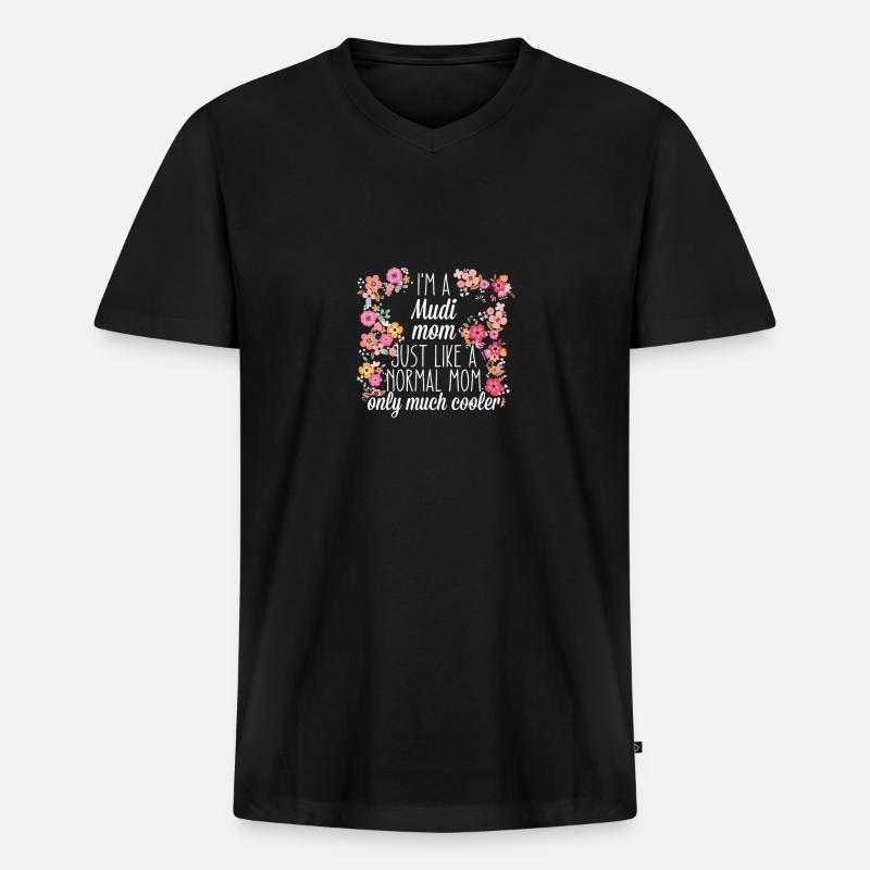 Mudi Mom - Männer Premium Bio T-Shirt mit V-Ausschnitt - Schwarz
