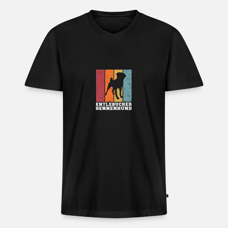 Entlebucher Sennenhund - Männer Premium Bio T-Shirt mit V-Ausschnitt - Schwarz