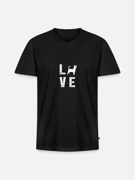 Chihuahua Love - Men's Premium Organic T-shirt with V-neck - black