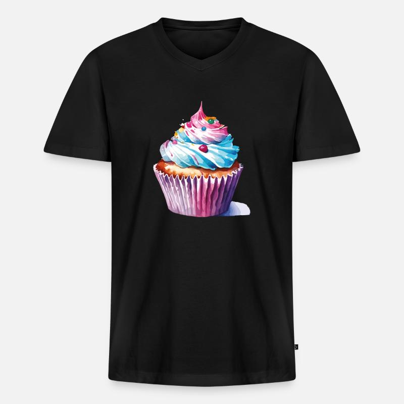 cupcake 2 2 - Männer Premium Bio T-Shirt mit V-Ausschnitt - Schwarz