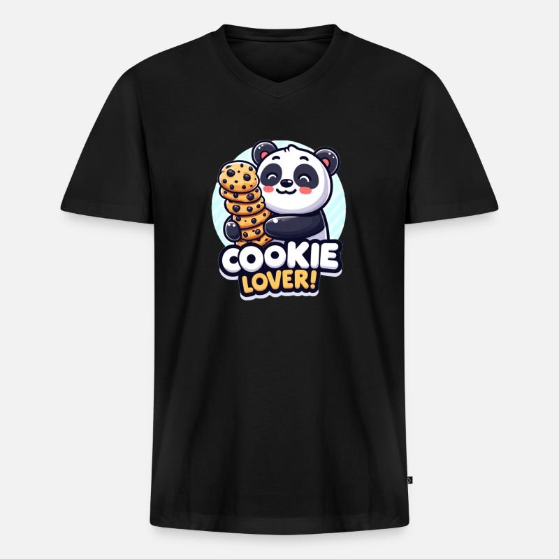 Cookie Lover - Männer Premium Bio T-Shirt mit V-Ausschnitt - Schwarz