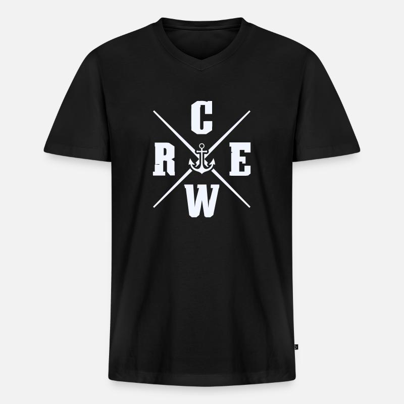 crew anker - Männer Premium Bio T-Shirt mit V-Ausschnitt - Schwarz