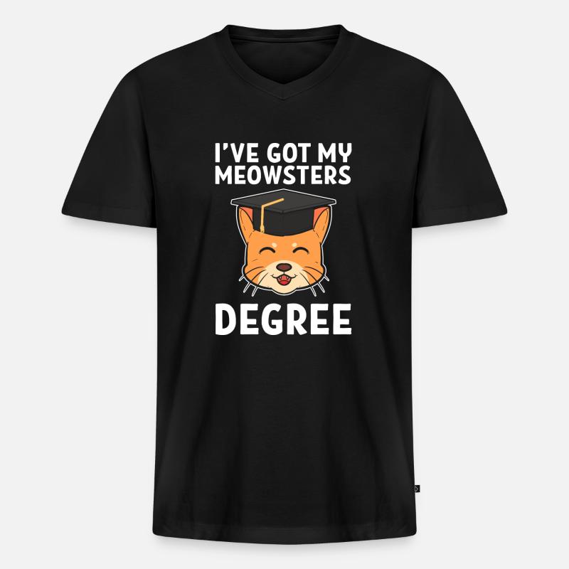 Master Studium Abschlussfeier - Männer Premium Bio T-Shirt mit V-Ausschnitt - Schwarz