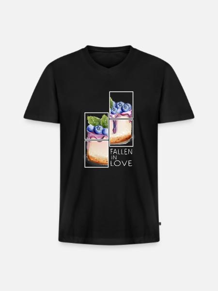 cheesecake blueberry cake cheesecake - Men's Premium Organic T-shirt with V-neck - black