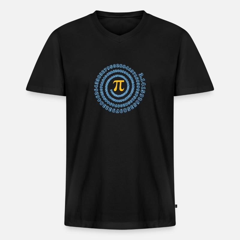 Pi Symbol Mathematik Geschenk - Männer Premium Bio T-Shirt mit V-Ausschnitt - Schwarz